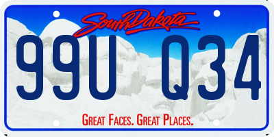SD license plate 99UQ34