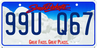 SD license plate 99UQ67