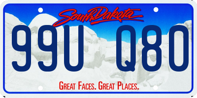 SD license plate 99UQ80