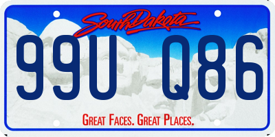 SD license plate 99UQ86