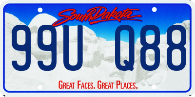 SD license plate 99UQ88