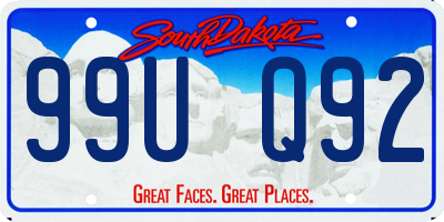 SD license plate 99UQ92