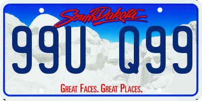 SD license plate 99UQ99