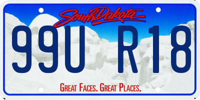 SD license plate 99UR18