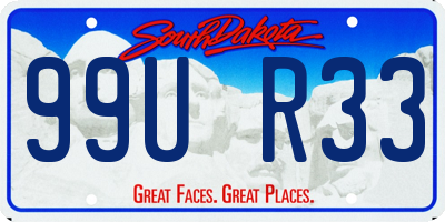 SD license plate 99UR33