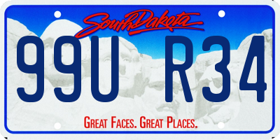 SD license plate 99UR34
