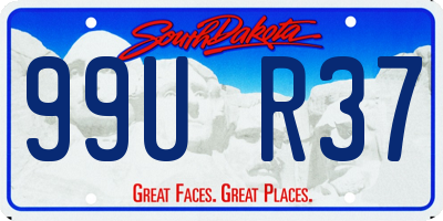 SD license plate 99UR37