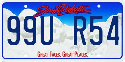 SD license plate 99UR54