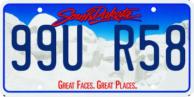SD license plate 99UR58