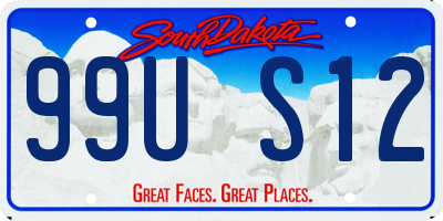 SD license plate 99US12