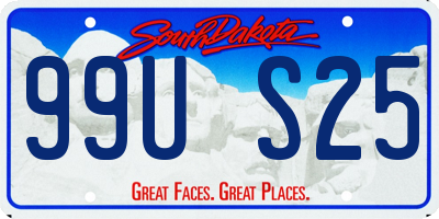 SD license plate 99US25