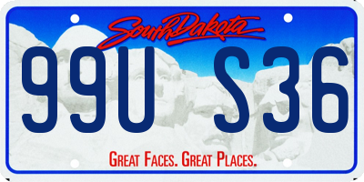 SD license plate 99US36