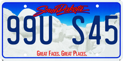 SD license plate 99US45