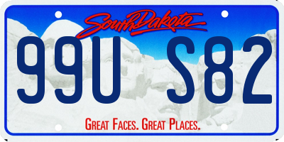 SD license plate 99US82