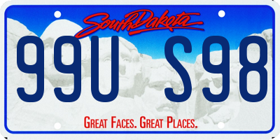 SD license plate 99US98