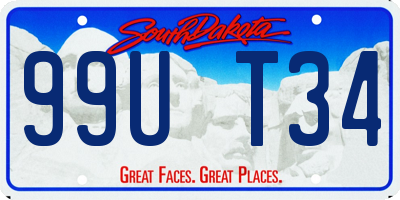 SD license plate 99UT34