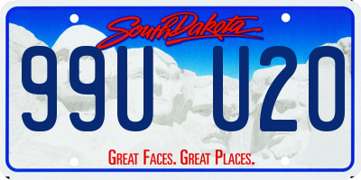 SD license plate 99UU20