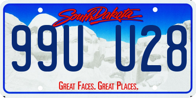 SD license plate 99UU28