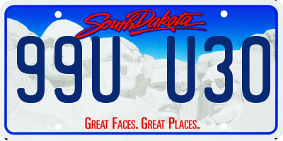 SD license plate 99UU30