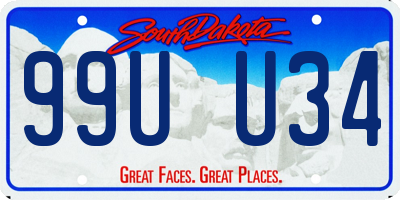 SD license plate 99UU34