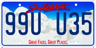 SD license plate 99UU35