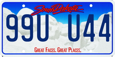 SD license plate 99UU44