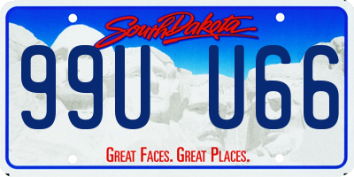 SD license plate 99UU66