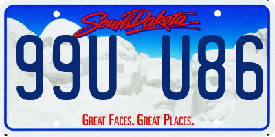SD license plate 99UU86