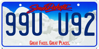 SD license plate 99UU92