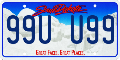 SD license plate 99UU99