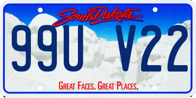 SD license plate 99UV22