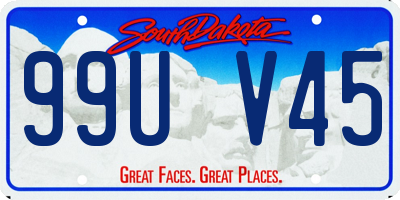SD license plate 99UV45