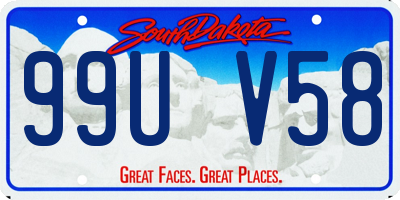 SD license plate 99UV58