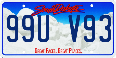 SD license plate 99UV93