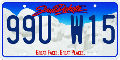 SD license plate 99UW15