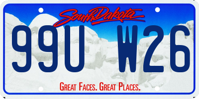 SD license plate 99UW26