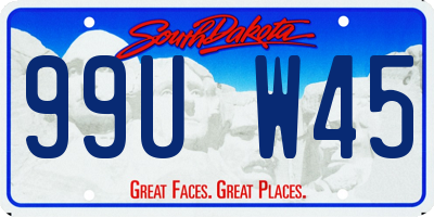 SD license plate 99UW45
