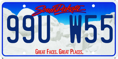 SD license plate 99UW55