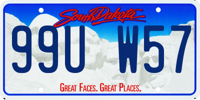 SD license plate 99UW57