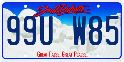 SD license plate 99UW85