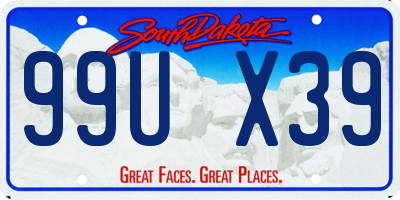 SD license plate 99UX39