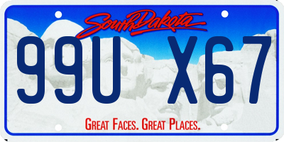 SD license plate 99UX67