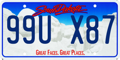 SD license plate 99UX87
