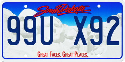 SD license plate 99UX92