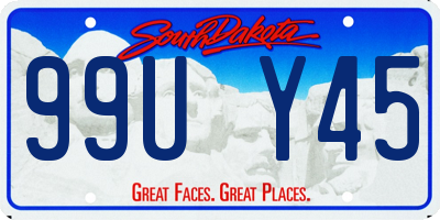 SD license plate 99UY45