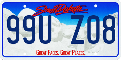 SD license plate 99UZ08
