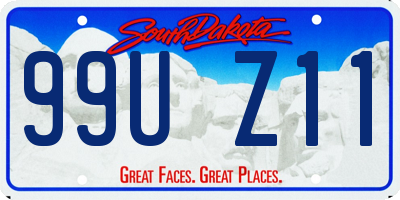 SD license plate 99UZ11