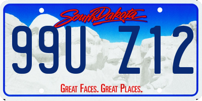 SD license plate 99UZ12