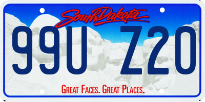 SD license plate 99UZ20