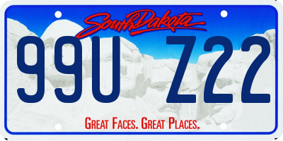 SD license plate 99UZ22